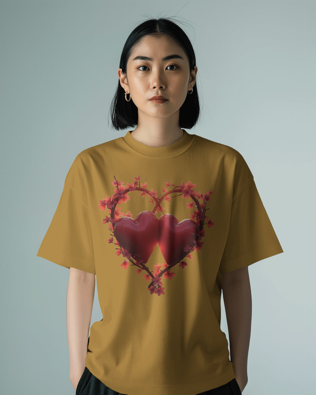 Ziddi Prints -Two Hearts Oversized Classic T-Shirt