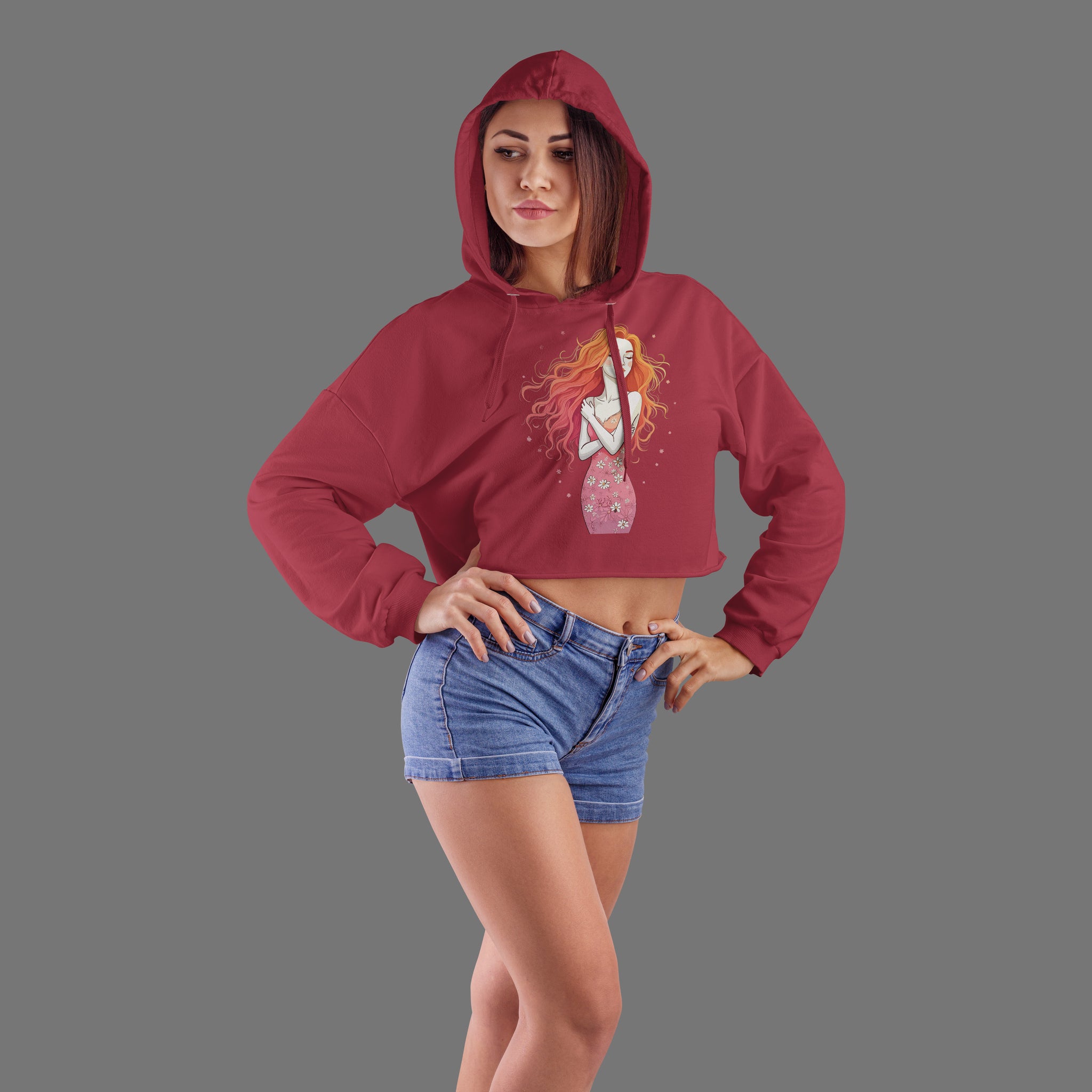 Ziddi Prints' Self Love Crop Hoodie