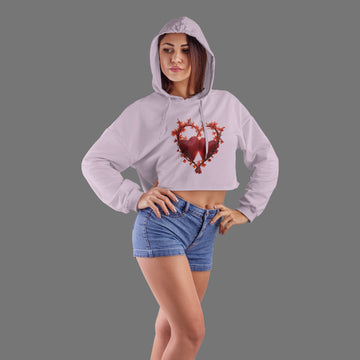 Ziddi Prints’Two Hearts Crop Hoodie