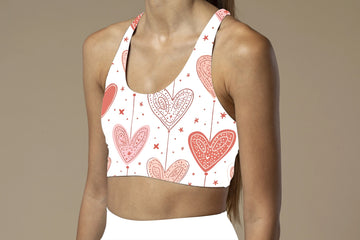 Ziddi Prints AOP Love Shape All-Over Print Sports Bra – Passionate Power in Motion