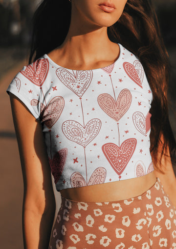 Ziddi Prints AOP Love Shape Crop Top – Wear Your Passion