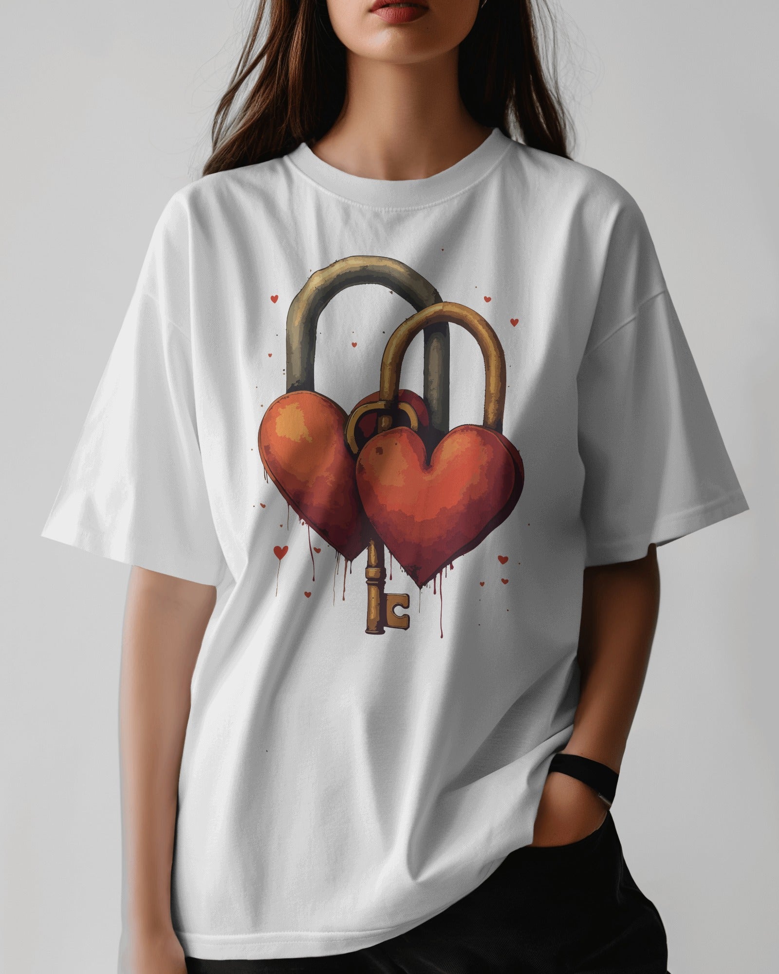 Ziddi Prints'- Love Locks - Oversized T-Shirt