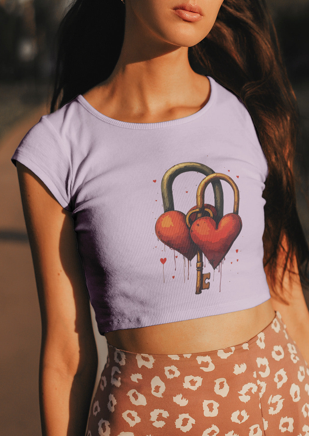 velentine special—Ziddi Prints Love Locks Crop Top