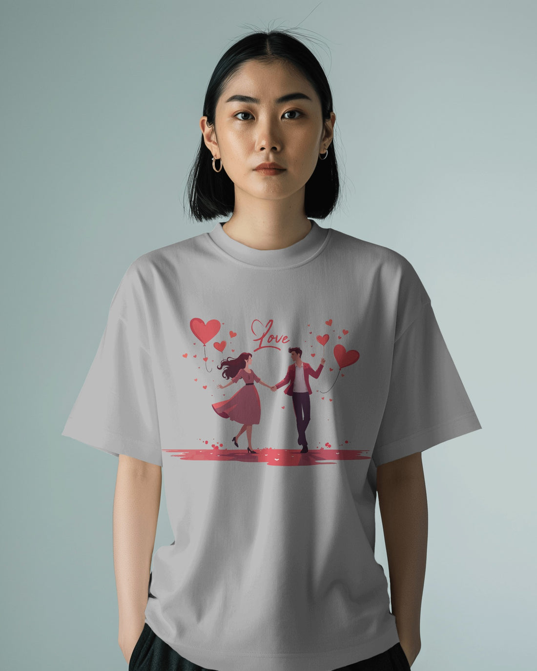 Ziddi Prints' - Love Couple - Oversized Classic T-Shirt