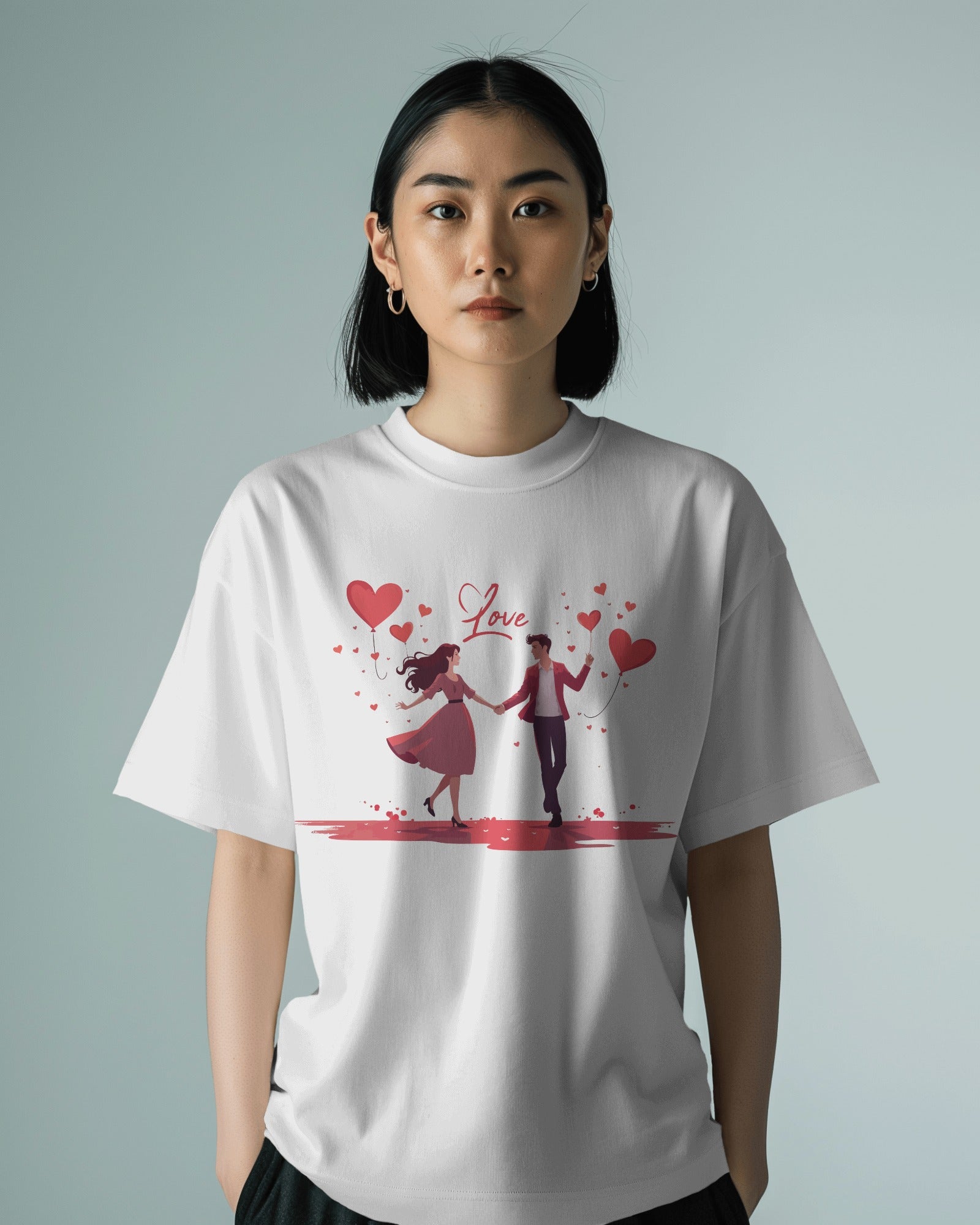 Ziddi Prints' - Love Couple - Oversized Classic T-Shirt